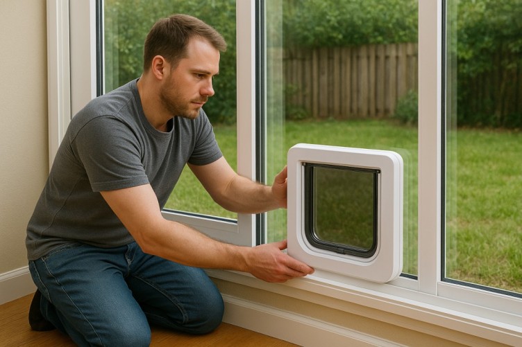 Installing a Cat Door for a Window